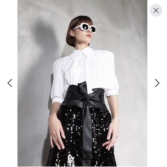 Julia Allert black sequins occasion palazzo pant L - Picture 5 of 8